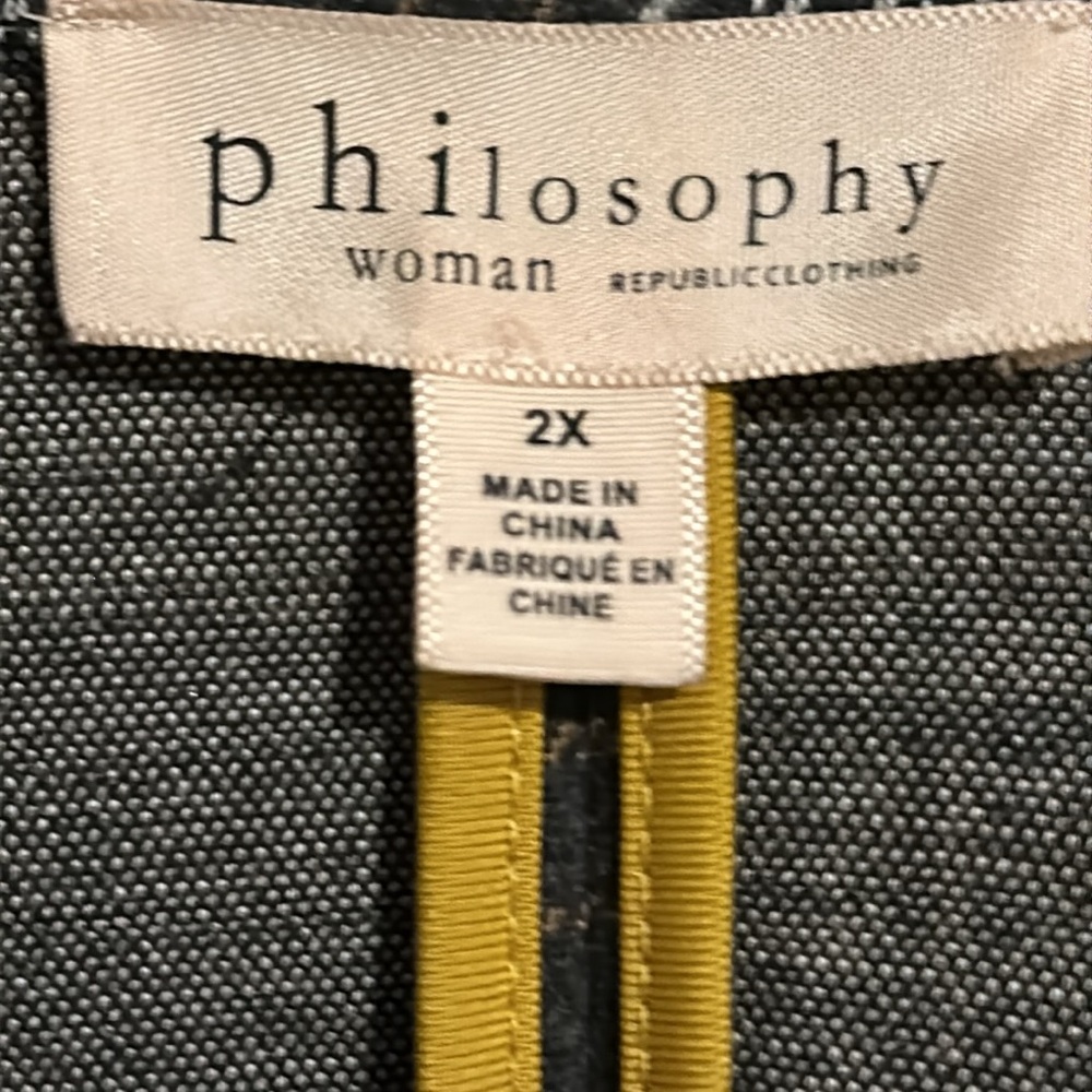 PHILOSOPHY Womens B&W Plaid Coat with Button Closure and Front Pockets Size 2X - Picture 2 of 7